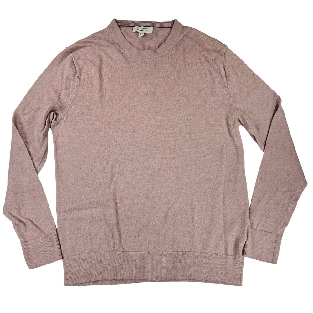 Banana Republic Merino Wool Sweater Womens M Pink Crewneck Lightweight